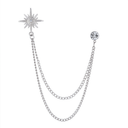 Lapel Chain Pin/ Collar Pin 8211 Silver Starburst