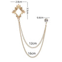Lapel Chain Pin/ Collar Pin XZ04193 Copper Ornate Frame