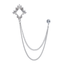 Lapel Chain Pin/ Collar Pin XZ04193 Silver Ornate Frame