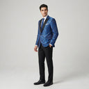 Xavius Patterned Peak Jacket NAVY | Same as first image, but have the model standing side on or at an alternative angle towards the camera.