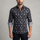 YH 24 Print Long Sleeve Shirt | Man wearing this shirt. Do not copy the face of the visual reference.