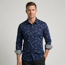YH Print Long Sleeve Shirt | Man wearing this shirt. Do not copy the face of the visual reference.