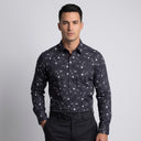 YH Print Long Sleeve Shirt | Man wearing this shirt. Do not copy the face of the visual reference.