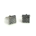 Silver Geometric Square Cufflinks