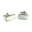 Silver Edged Pearl Cufflinks