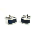 Silver Edged Azure Cufflinks