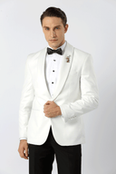 Anthony Fine Twill Plain Ivory Satin Lapel Ivory W2 Dinner Jacket