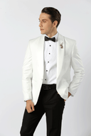 Anthony Fine Twill Plain Ivory Satin Lapel Ivory W2 Dinner Jacket