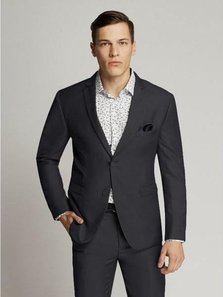 James Fine Twill Plain Jacket Charcoal