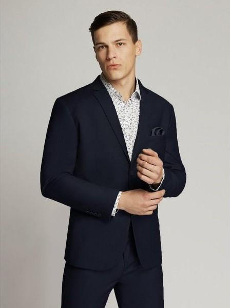 James Fine Twill Plain Jacket Navy