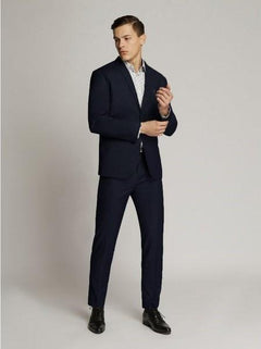 James Fine Twill Plain Long Fitting Jacket Blue