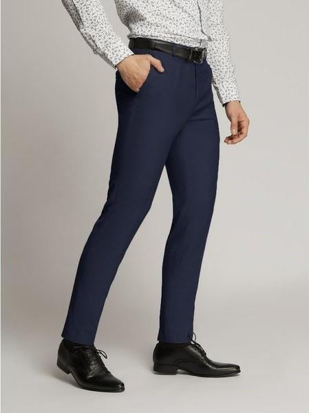 James Fine Twill Plain Long Trousers Blue
