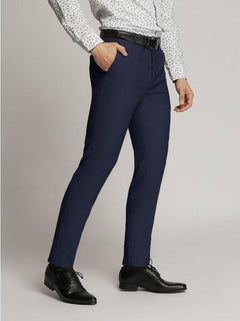 James Fine Twill Plain Flatfront Trousers Blue