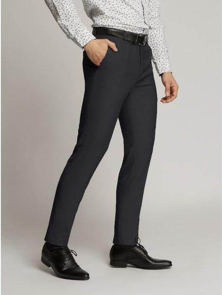 James Fine Twill Plain Flatfront Trousers Charcoal