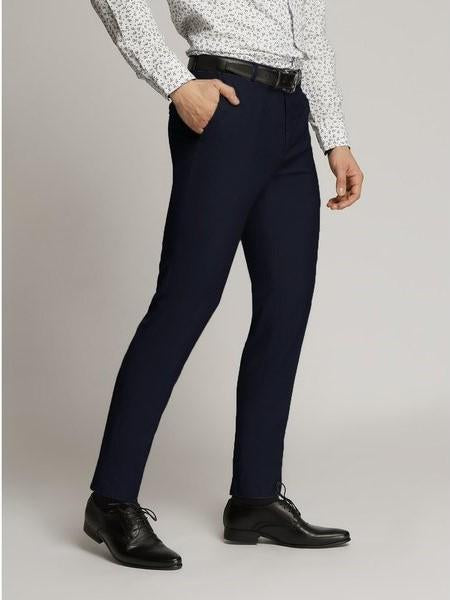 James Fine Twill Plain Flatfront Trousers Navy