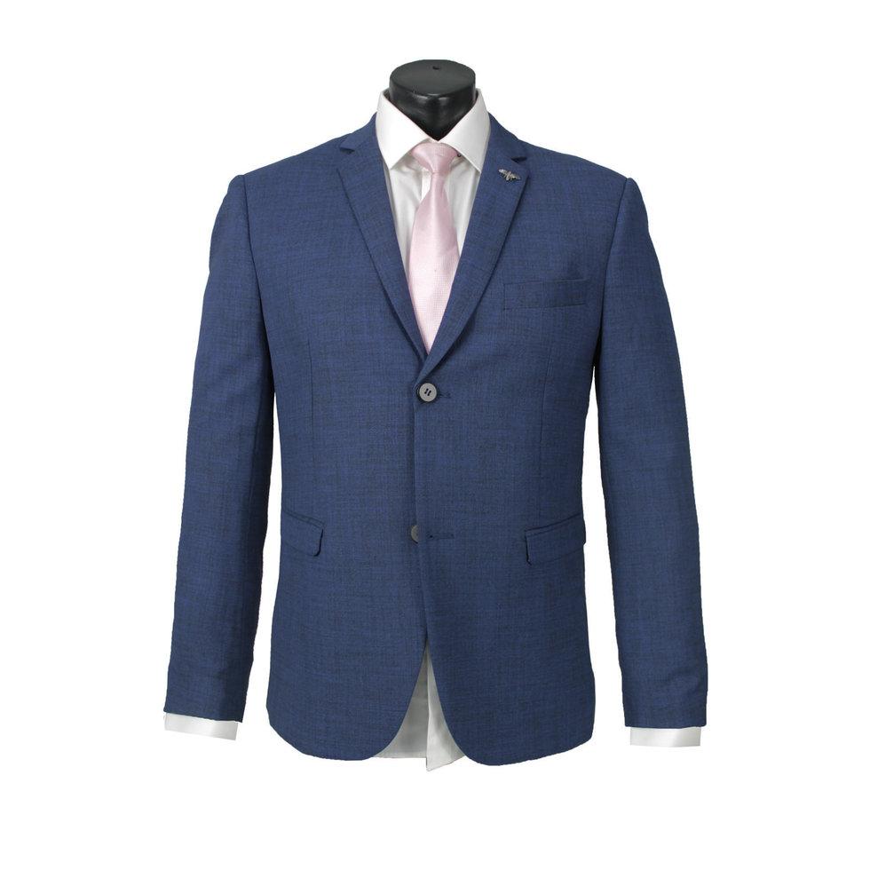 Kelly Slub Weave Plain Jacket Bluestone