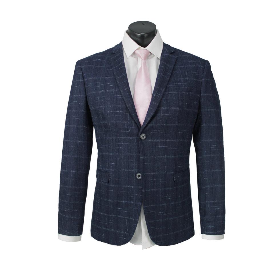 Peterson Slub Weave Check Jacket Navy