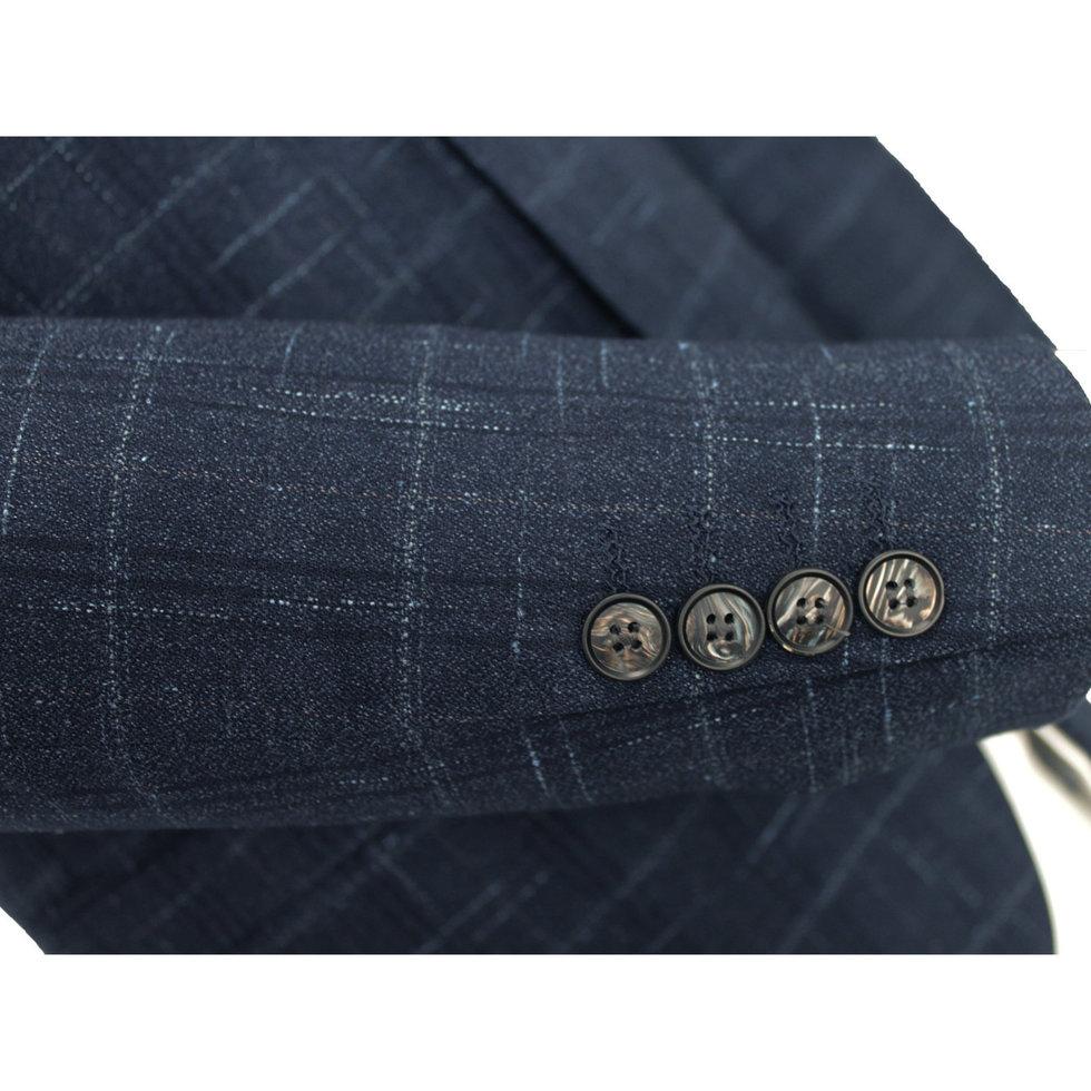 Peterson Slub Weave Check Jacket Navy