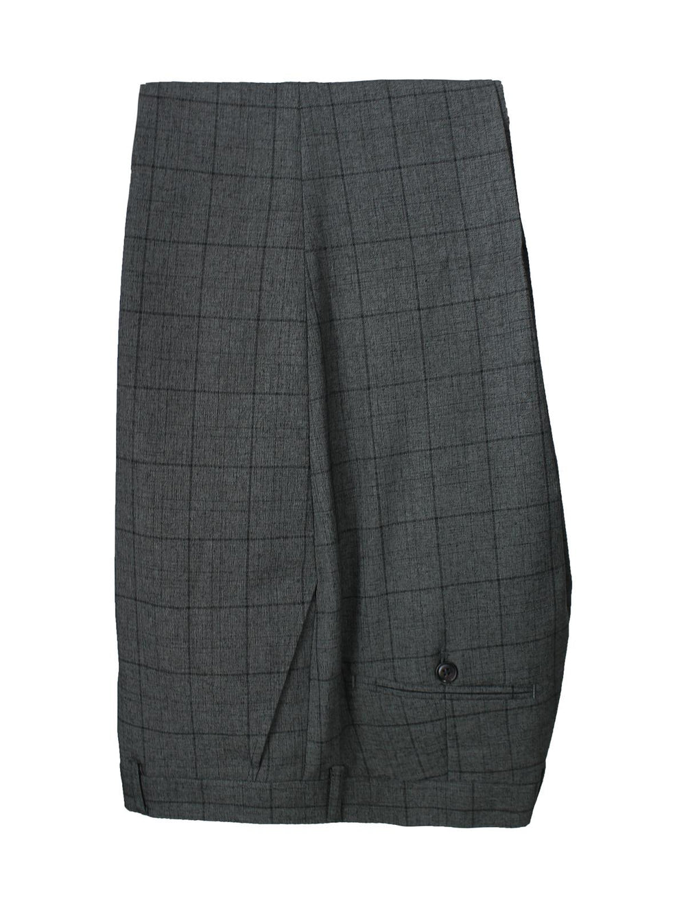 Wyatt Windowpane Check Flatfront Trousers CHARCOAL