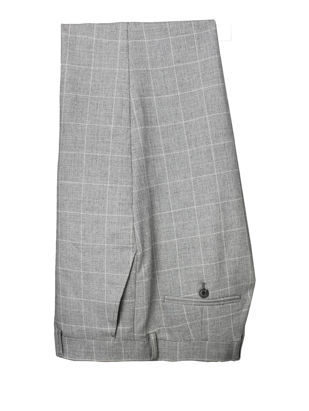 Wyatt Windowpane Check Flatfront Trousers SILVER