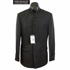 Microfibre Grandpa Jacket Black