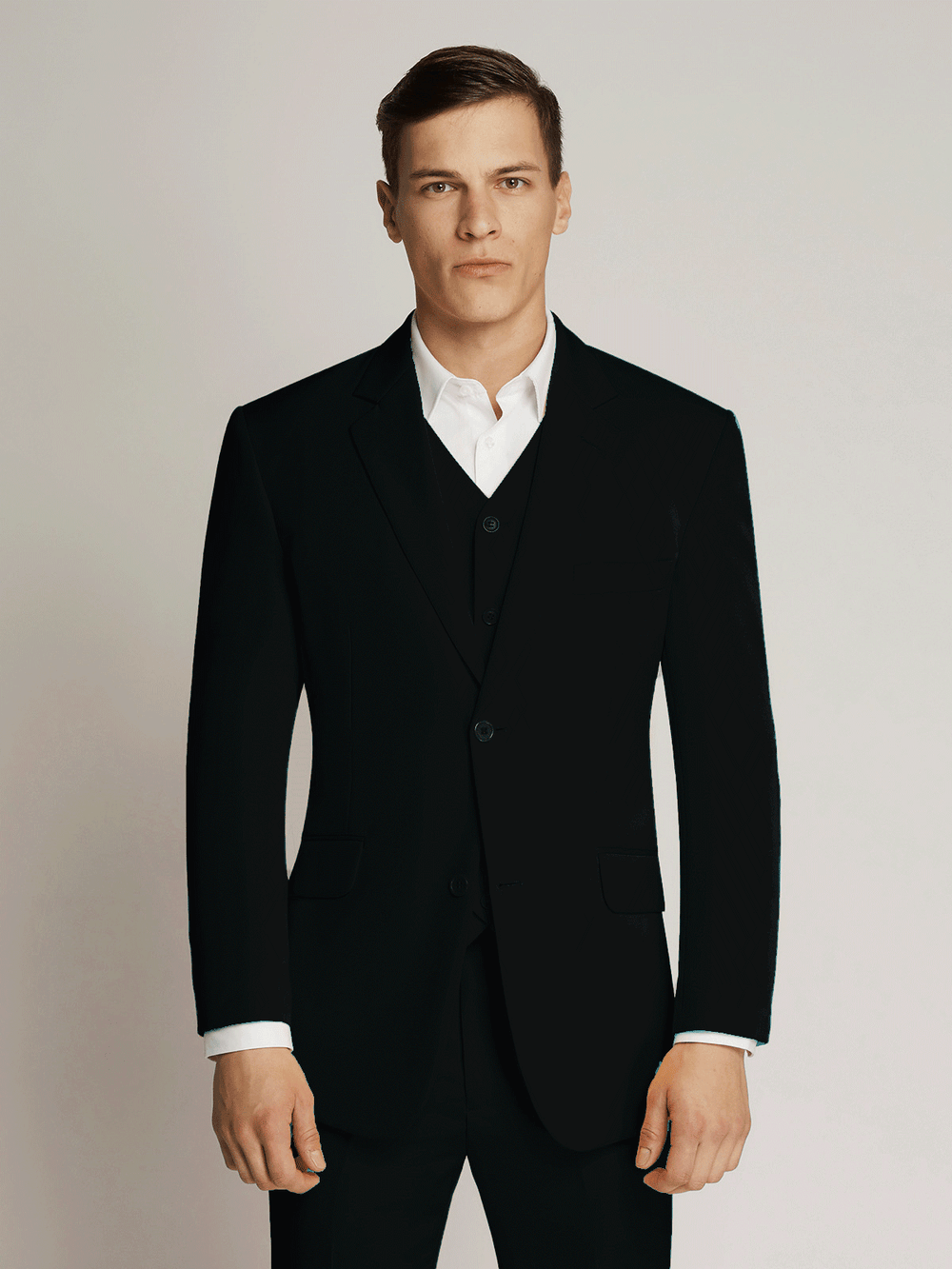 Vegas Fine Twill Plain Microfibre Jacket BLACK