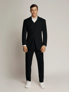 Vegas Fine Twill Plain Microfibre Jacket BLACK