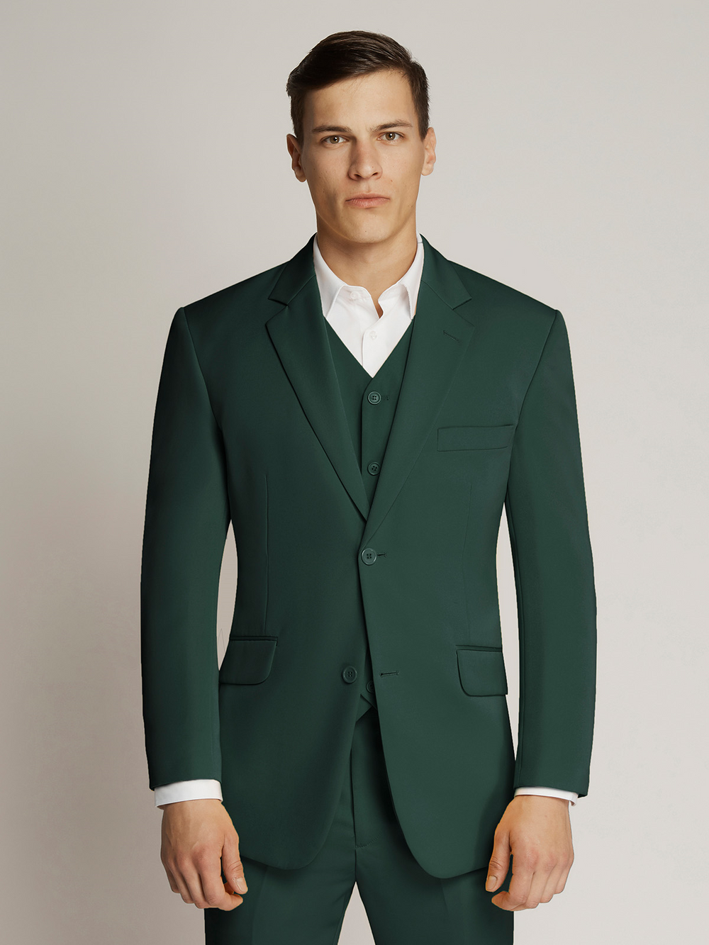 Vegas Fine Twill Plain Microfibre Jacket EMERALD