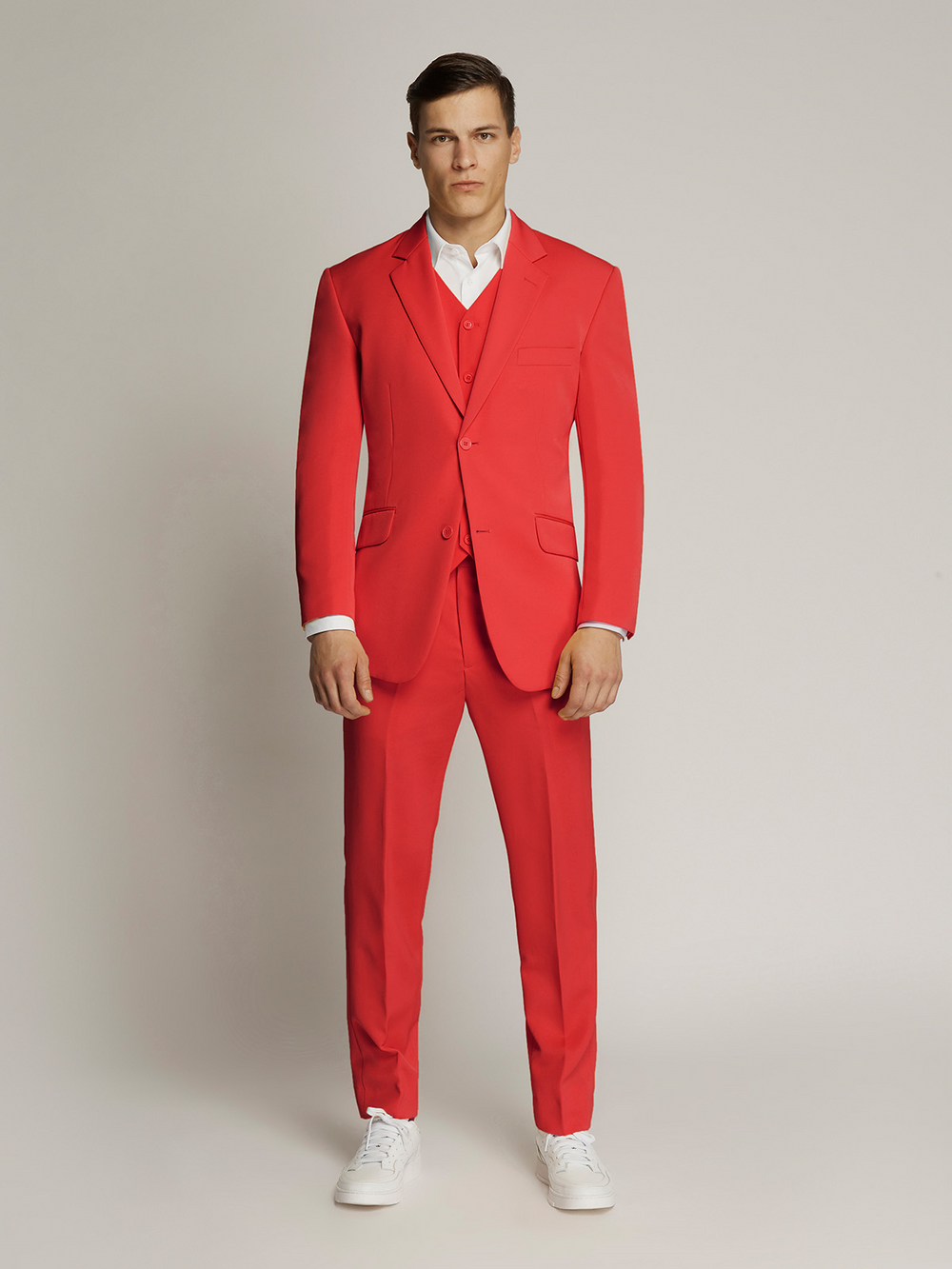 Vegas Fine Twill Plain Microfibre Jacket RED