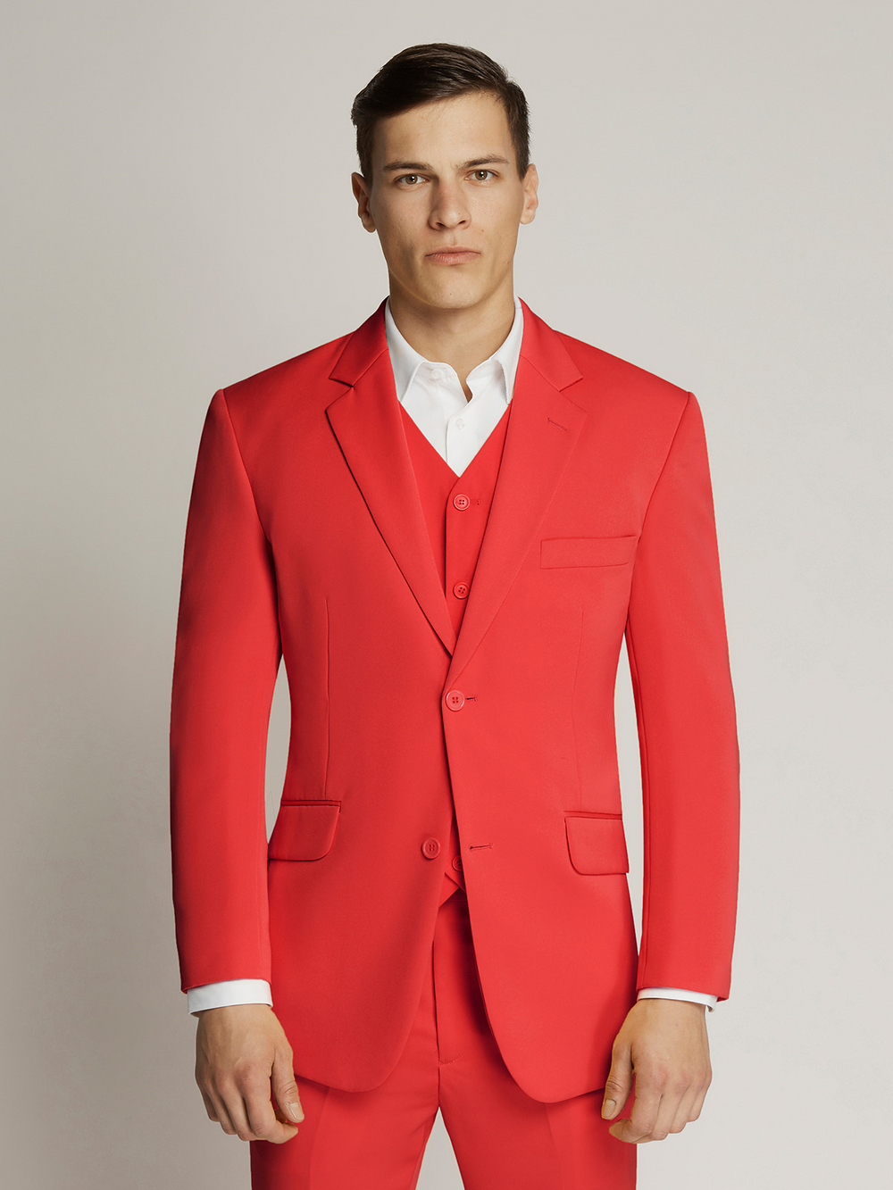 Vegas Fine Twill Plain Microfibre Jacket RED