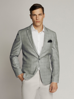 George Windowpane Check Jacket Grey