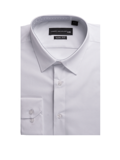 Bamboo Slim Shirt with Stretch White
