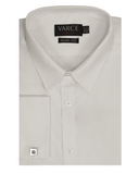 Duke Poplin Long Sleeve French Cuff Shirt Ivory