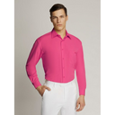 Vegas Fine Peach Microfibre Shirt Hot Pink