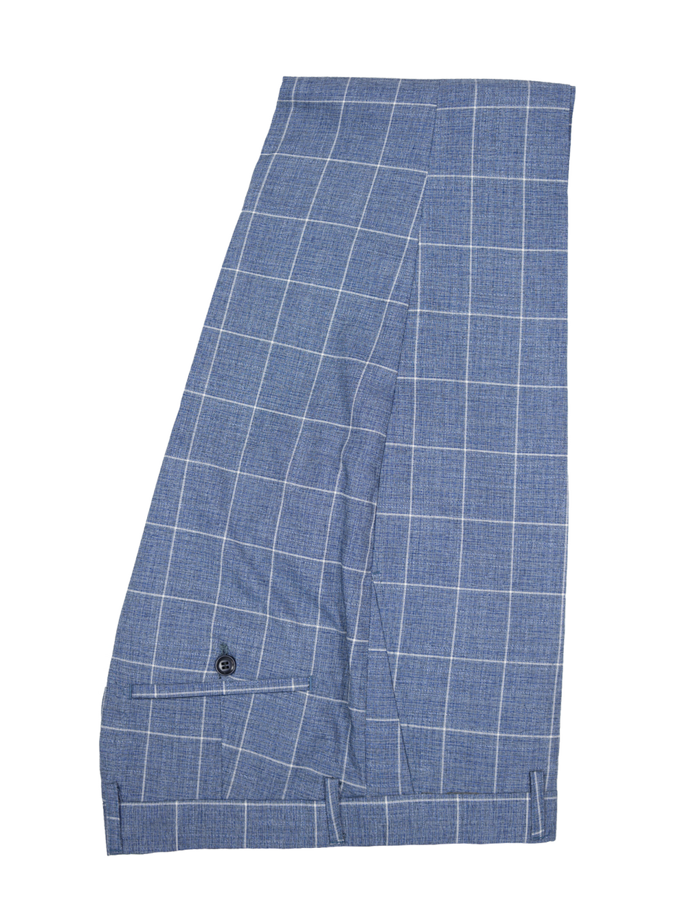 Edison Window Pane Check Flatfront Trousers BLUE