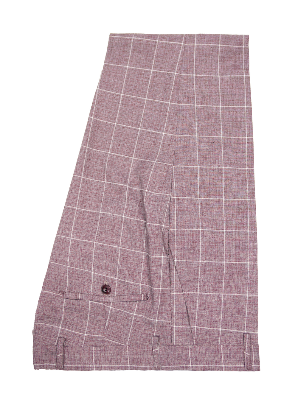 Edison Window Pane Check Flatfront Trousers GARNET