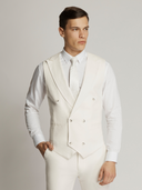 Orlando Linen Blend Double Breasted Vest IVORY